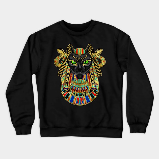 Bastet Egyptian Goddess Crewneck Sweatshirt by Nartissima